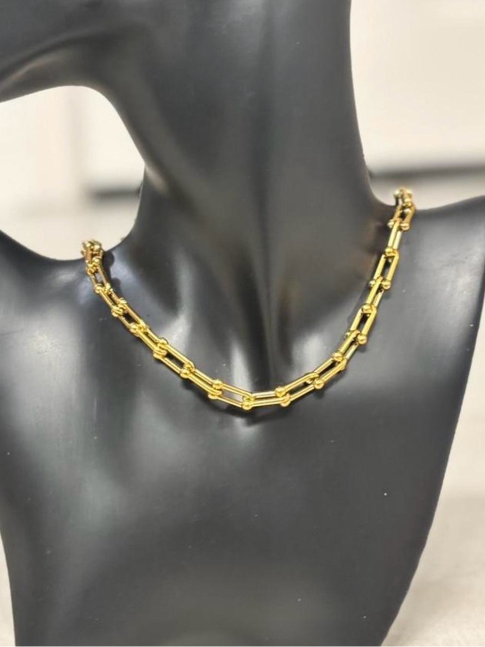 Gold HardWear Style Gauge U Link Chain Necklace - Picture 3 of 4